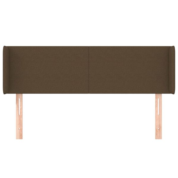 vidaXL Vzglavje z u&scaron;esi temno rjavo 147x16x78/88 cm blago