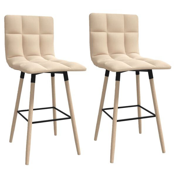 vidaXL Barski stolčki 2 kosa krem blago