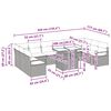 vidaXL Vrtna sedežna garnitura z blazino 11 pcs bež in krem poli ratan
