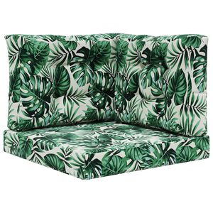 vidaXL Zunanja blazina za kavč Poliester Vzorec listja 60 x 60 cm