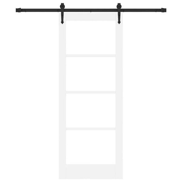 vidaXL Drsna vrata Bela 78 x 202 cm Trden borov les in steklo