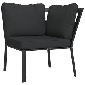 vidaXL Vrtni stol s sivimi blazinami 76x76x79 cm jeklo