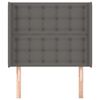 vidaXL Vzglavje z ušesi sivo 93x16x118/128 cm umetno usnje