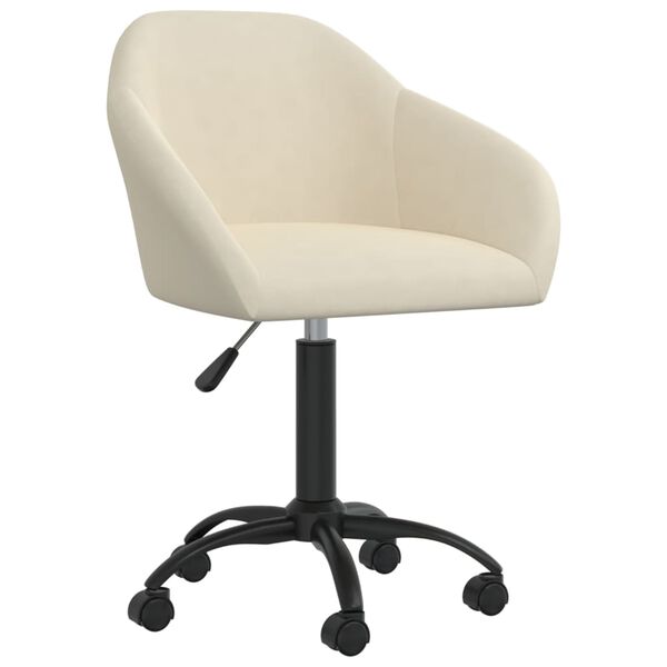 vidaXL Vrtljivi jedilni stoli 6 kosov krem žamet