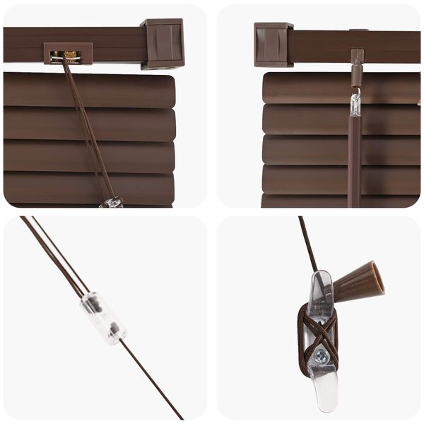 vidaXL Venecijanska žaluzija Temno rjava z vzorcem 150 x 150 cm PVC