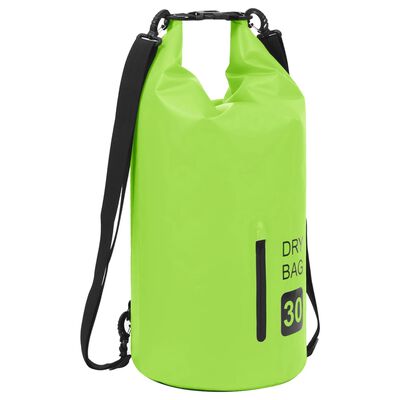 vidaXL Torba Dry Bag z zadrgo zelena 30 L PVC