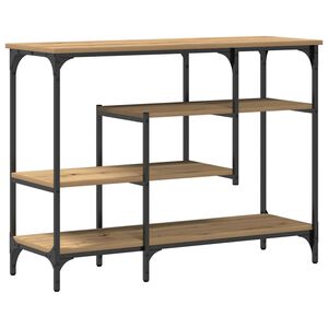 vidaXL Konzolna miza s polico artisan hrast 100 x 35 x 75 cm