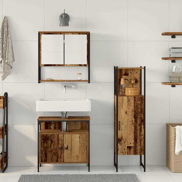 vidaXL Komplet pohi&scaron;tva za kopalnico 3 pcs Rjava Konstruiran les