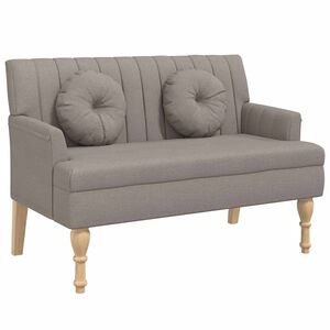 vidaXL Klop z blazinami taupe 113x64,5x75,5 cm blago