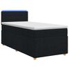 vidaXL Postelja boxspring z vzmetnico Črna 90 x 200 cm Blago