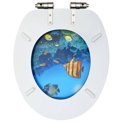 vidaXL Deska za WC školjko s pokrovom 2 kosa mediapan globoko morje