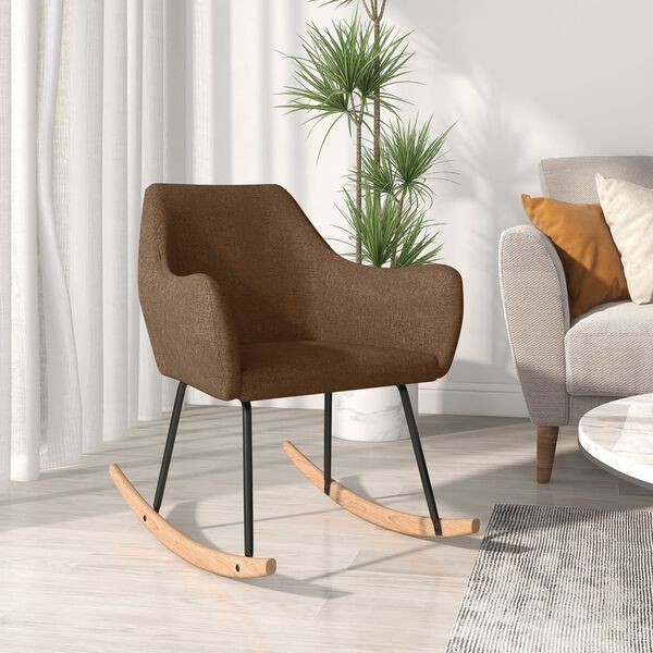 vidaXL Gugalni stol rjavo blago