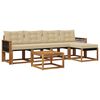vidaXL Zunanja garnitura za sedenje z blazino 6 pcs Naravna in bež