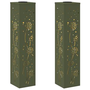 vidaXL Solarno LED svetilo za pot 2 kos Toplo bela 18 x 18 x 80 cm