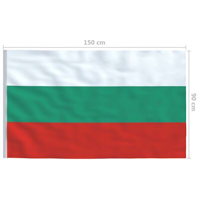 vidaXL Zastava Bolgarije in aluminijast zastavni drog 6 m