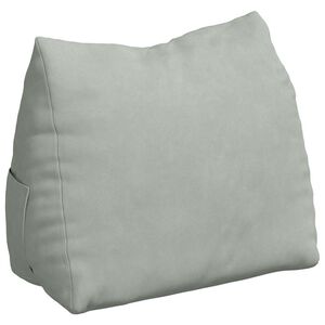vidaXL Poglavni vzglavnik Svetlo siva 45 x 20 x 35 cm Žametna tkanina