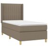 vidaXL Box spring postelja z vzmetnico taupe 100x200 cm blago