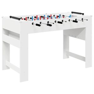 vidaXL Namizni nogomet Bela 125 x 60,5 x 80 cm Inženirski les