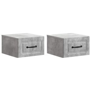 vidaXL Stenski nočni omarici 2 pcs Betonsko siva 34,5 x 33 x 20 cm