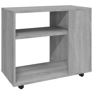 vidaXL Stranska mizica siva sonoma 70x35x60,5 cm konstruiran les