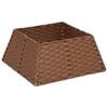 vidaXL Ovratnik za božično drevo Kvadrat Svetlo rjava 50 x 50 x 25 cm