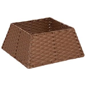 vidaXL Ovratnik za božično drevo Kvadrat Svetlo rjava 50 x 50 x 25 cm