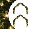 vidaXL Božična girlanda med 600 LED 2 pcs Zelena PVC
