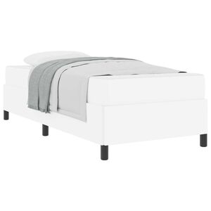 vidaXL Konstrukcija postelje z vzmetnico Bela 80 x 200 cm blago