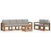 vidaXL Zunanja garnitura za sedenje 7 pcs Naravna in svetlo siva