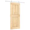 vidaXL Drsna vrata Naravna in bela 85 x 210 cm Masiven borov les