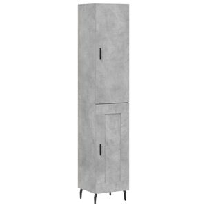 vidaXL Visoka omara betonsko siva 34,5x34x180 cm inženirski les