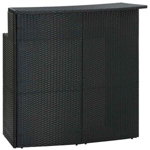 vidaXL Vrtna barska miza črna 120x55x110 cm poli ratan