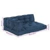 vidaXL Blazina za paletni kafi 3 pcs Indigo 120 x 80 x 38 cm Blago