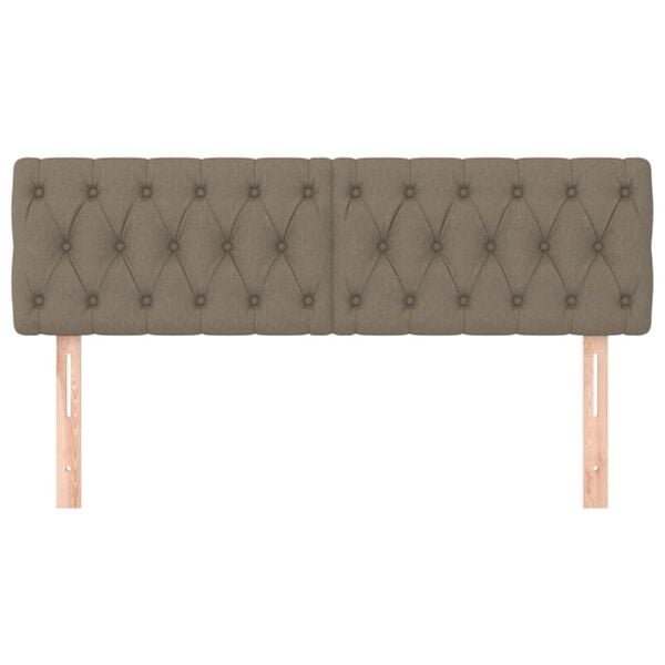 vidaXL Posteljno vzglavje taupe 160x7x78/88 cm blago