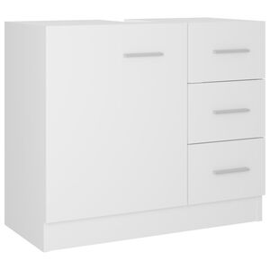 vidaXL Omarica za umivalnik bela 63x30x54 cm iverna plo&scaron;ča