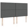 vidaXL Otomanski posteljni okvir z vzmetnico siv 160x200 cm blago