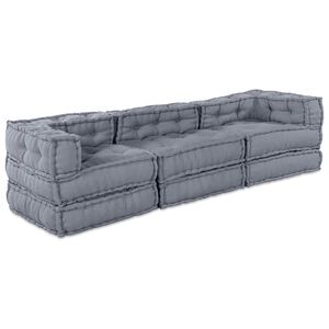 vidaXL Modularna sedežna enota Blago Siva 210 x 70 x 56 cm