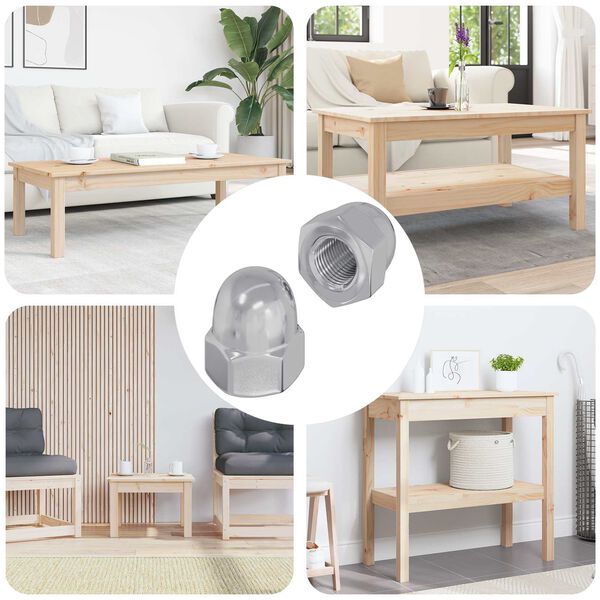 vidaXL Orehi 2 pcs srebrna 12,8 x 12,8 x 6,5 cm Jeklo