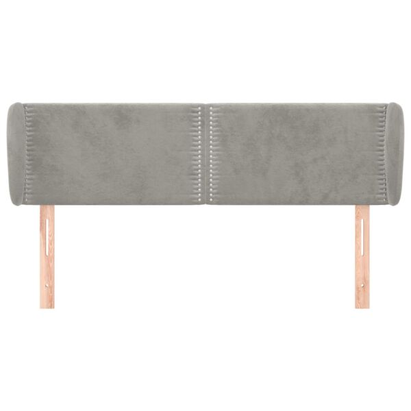 vidaXL Vzglavje z u&scaron;esi svetlo sivo 147x23x78/88 cm žamet