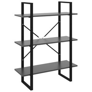 vidaXL Knjižna omara siva 80x30x105 cm iverna plo&scaron;ča