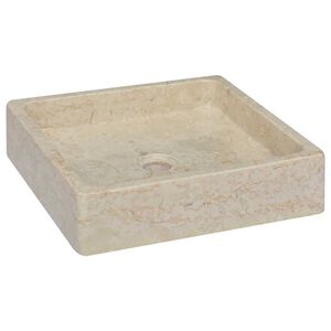 vidaXL Umivalnik krem 40x40x10 cm marmor
