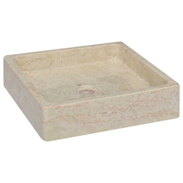 vidaXL Umivalnik krem 40x40x10 cm marmor