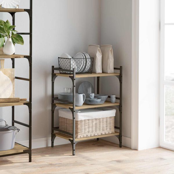 vidaXL Kuhinjski voziček Umetni hrast 50 x 35 x 75.5 cm