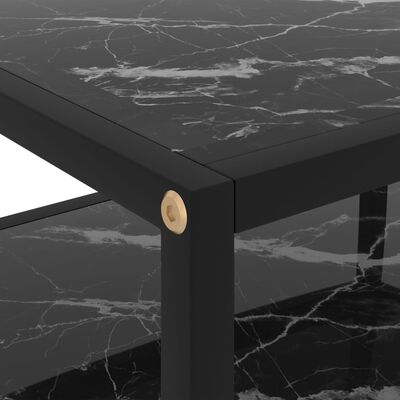 vidaXL Konzolna mizica črna 50x40x40 cm kaljeno steklo