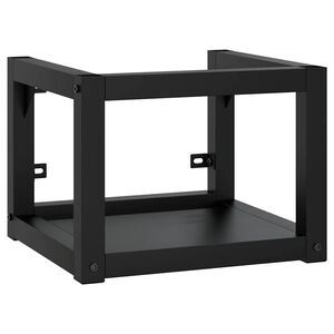 vidaXL Stenski kopalni&scaron;ki regal črn 40x38x31 cm železo