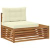 vidaXL Zunanji konec kavča z blazino Naravna 115 x 83 x 73 cm