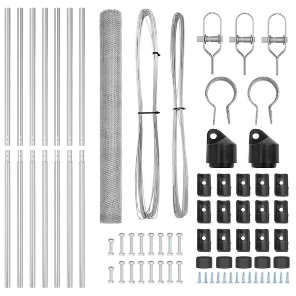 vidaXL Steber ograje. srebrna 10 x 1,5 m (25 mm mreža) Jeklo