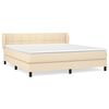 vidaXL Box spring postelja z vzmetnico krem 160x200 cm blago