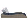 vidaXL Ležalnik z blazinami siv 114x205x73 cm poli ratan