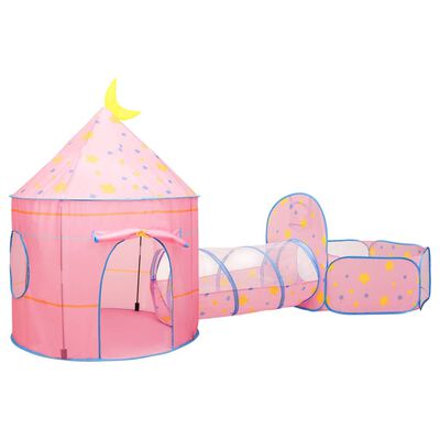 vidaXL Otroški šotor za igranje z 250 žogicami roza 301x120x128 cm